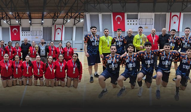 Hentbolda çifte kupa UKÜ’nün! Final gecesine damga vurdular