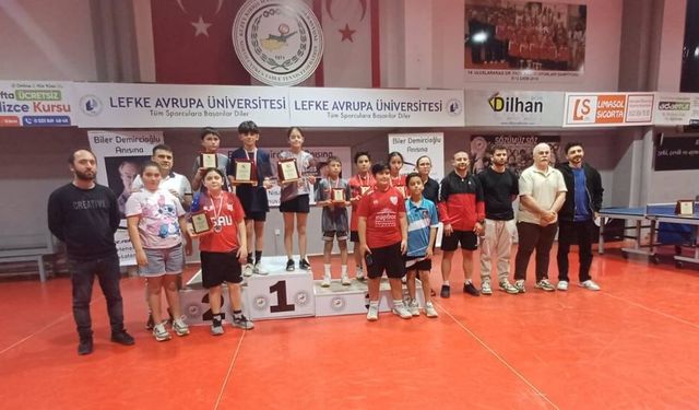 U13 Masa Tenisi Turnuvası’nda şampiyonlar belli oldu