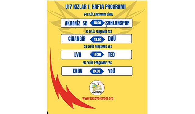 Voleybolda yeni sezon, U17 Kızlar Liginde başlayacak