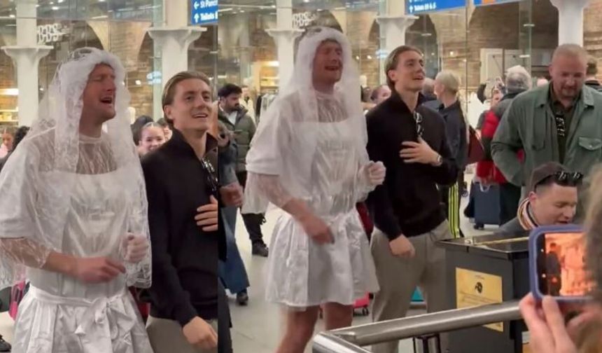 Eski Beşiktaşlı Joe Worrall, gelinlikle şarkı söyledi