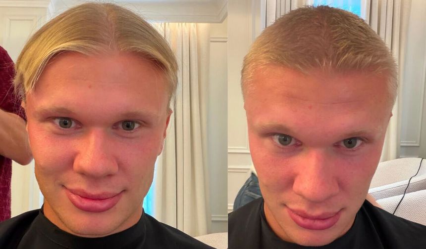 Erling Haaland saçlarını kestirdi, yeni imajı gündem oldu