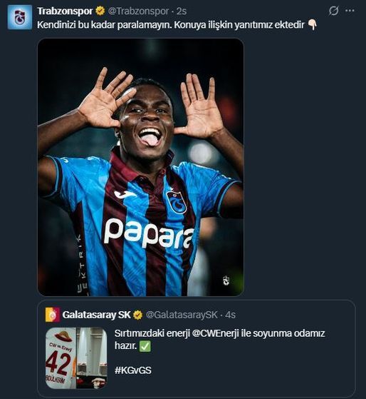 Trabzonspor Paylaştı